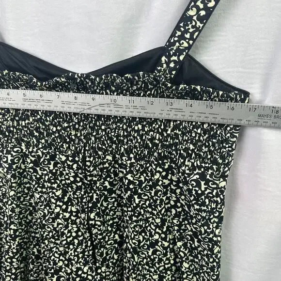 R&K Originals VTG Women's Strap Floral Dress Black/White fit and flare Sz 12 - Picture 8 of 16